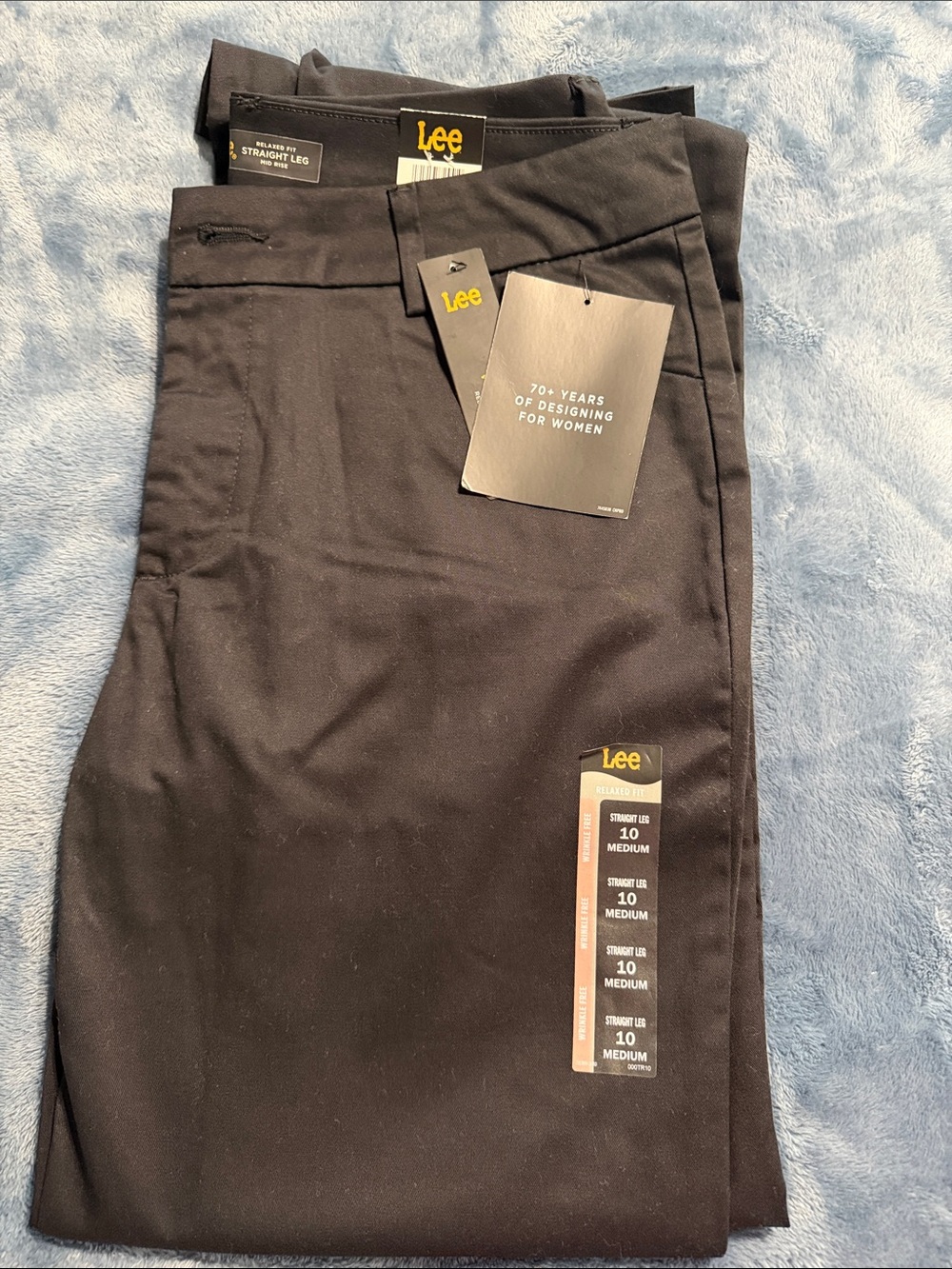 New woman’s Lee  Straight Leg Pants - Black size 10m